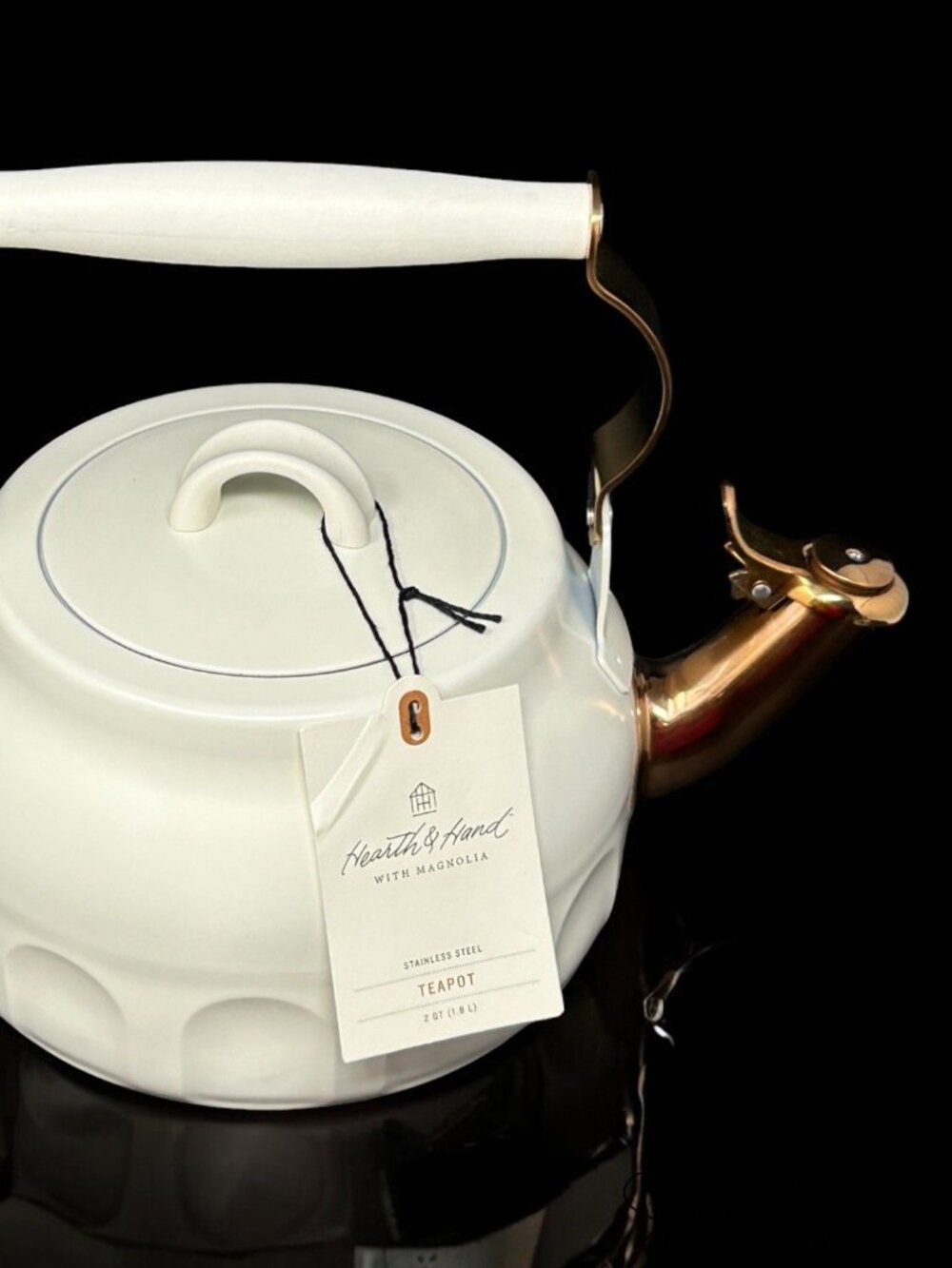 2qt Stainless Steel Arch Cutout Teapot Cream - Hearth & Hand Magnolia, Target - Picture 5 of 6